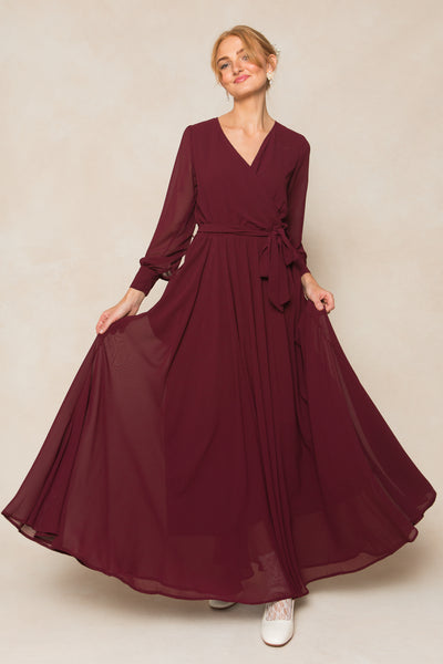 Andie Dress in Wine Chiffon – Ivy City Co