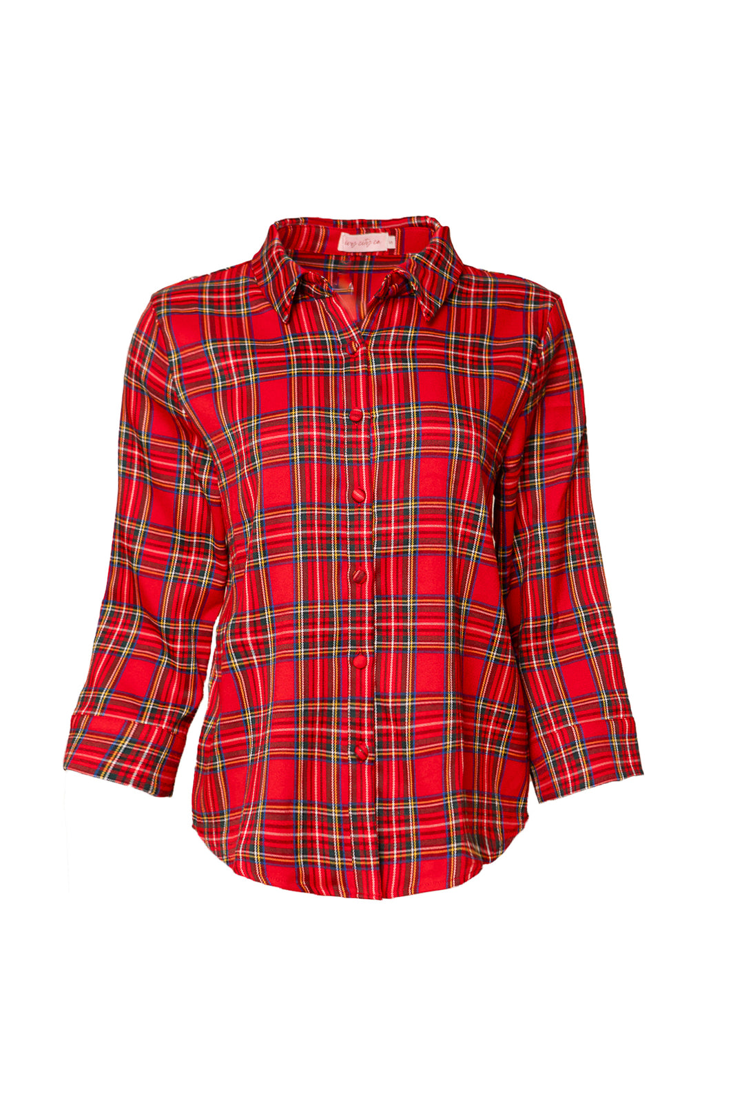 Angela Blouse in Holiday Plaid