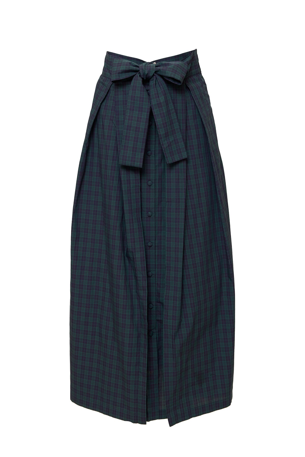 Plaid skirt with a bow on a white background