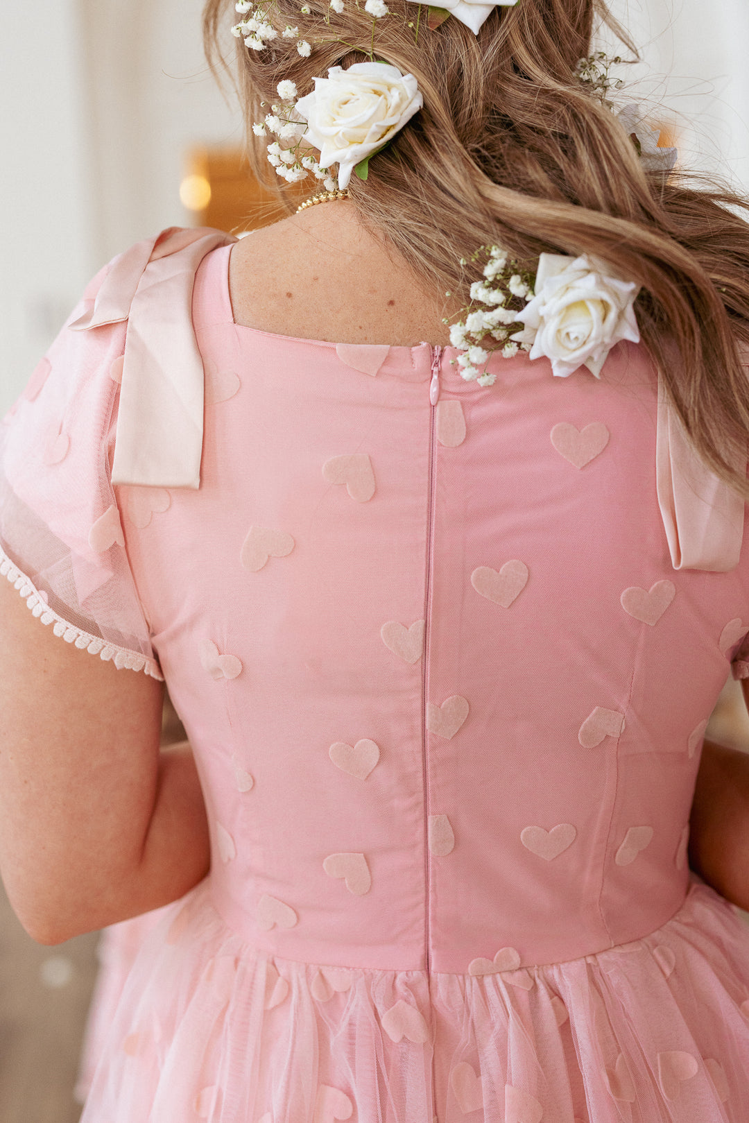 Annabelle Dress in Pink Hearts