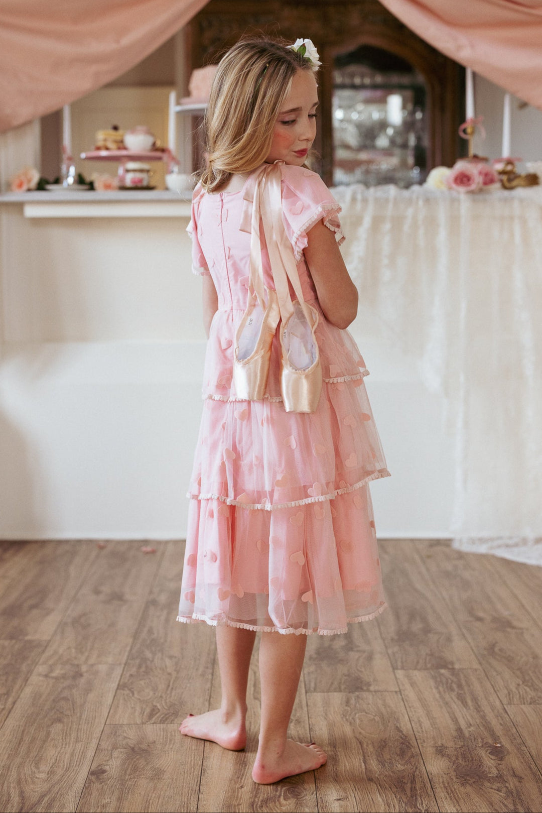 Mini Annabelle Dress in Pink Hearts