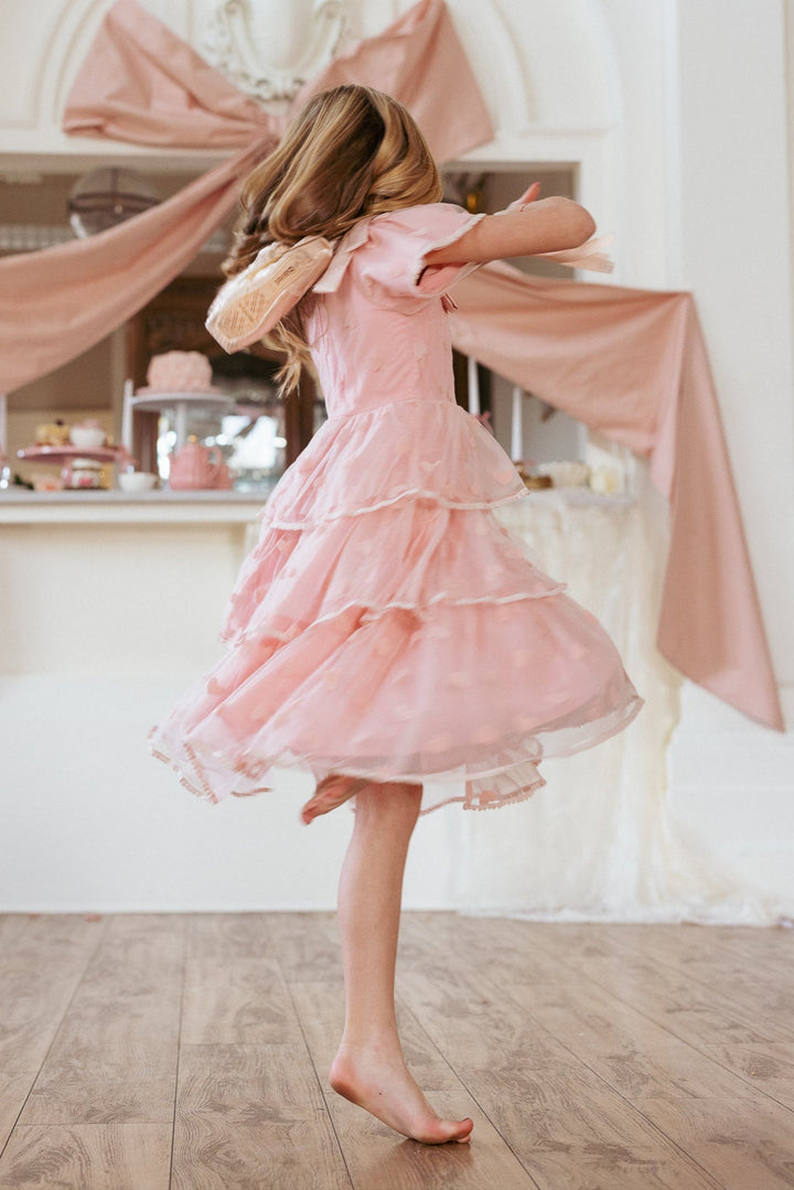 Mini Annabelle Dress in Pink Hearts