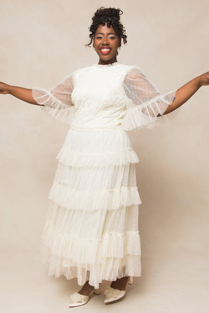 Anya Dress in Cream Tulle