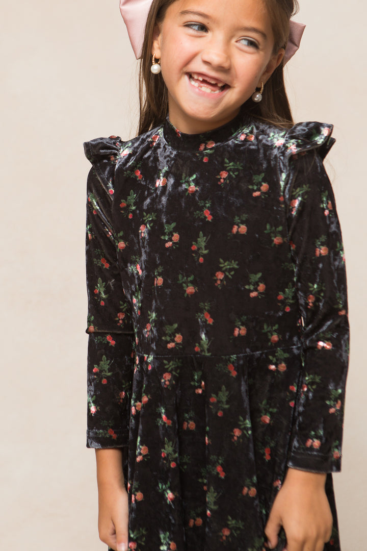 Mini Ari Dress in Velvet Floral