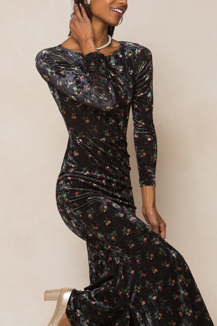 Ari Dress in Velvet Floral