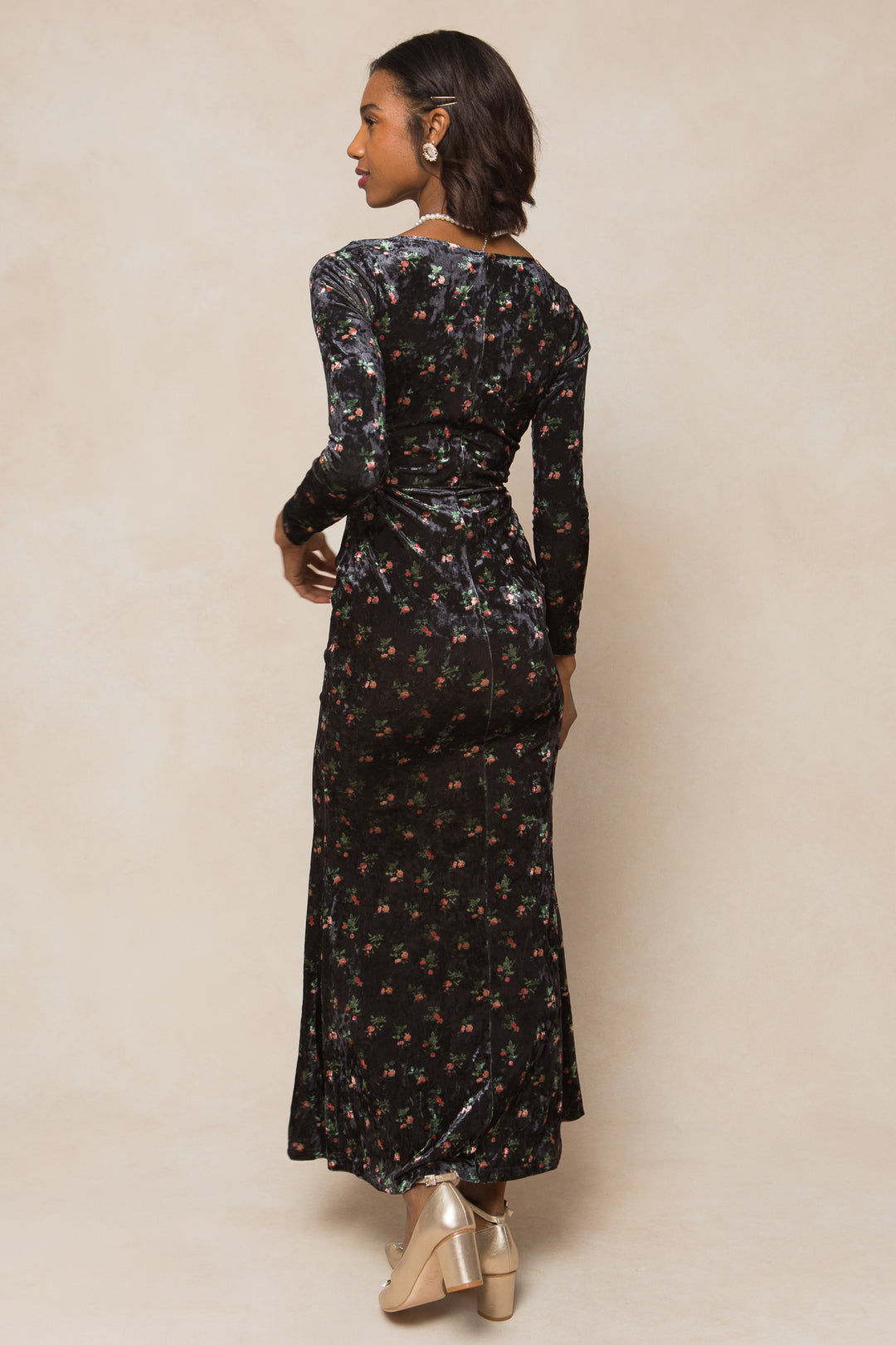 Ari Dress in Velvet Floral