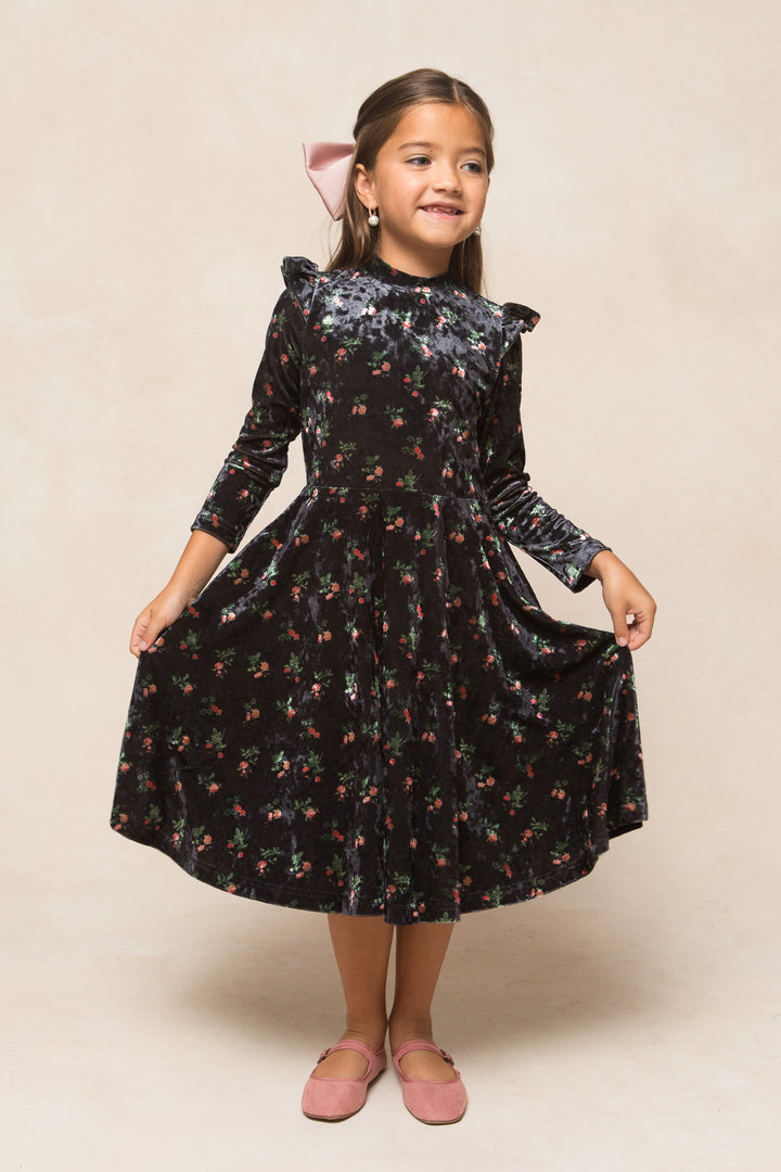 Mini Ari Dress in Velvet Floral - FINAL SALE