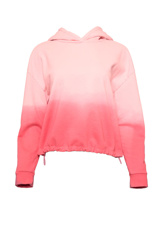 pink hoodie against a white background