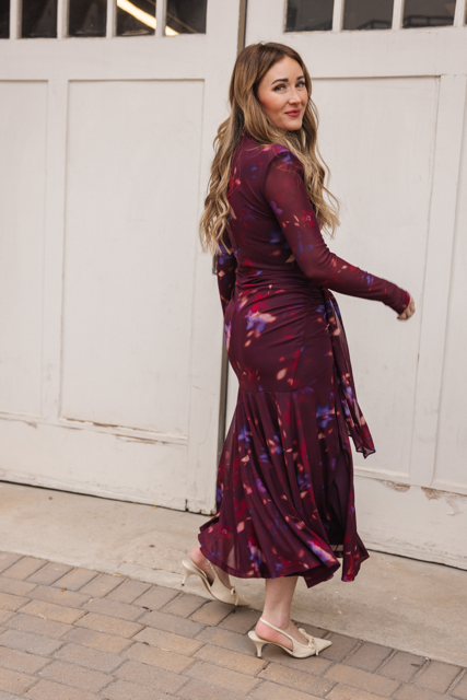 Aubriella Dress in Burgundy Floral
