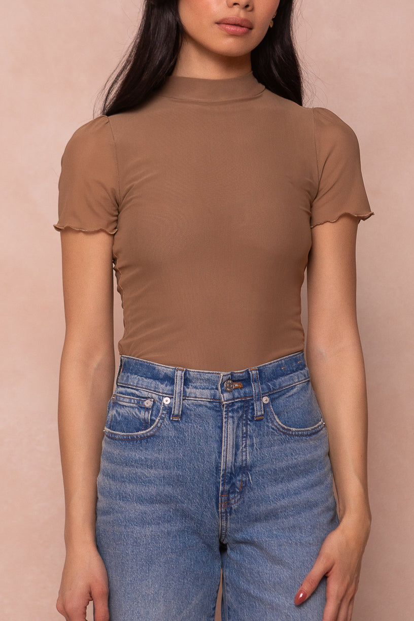 Ava Top in Taupe - FINAL SALE
