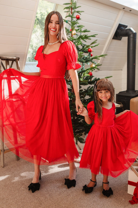 Mini Ballerina Dress in Red