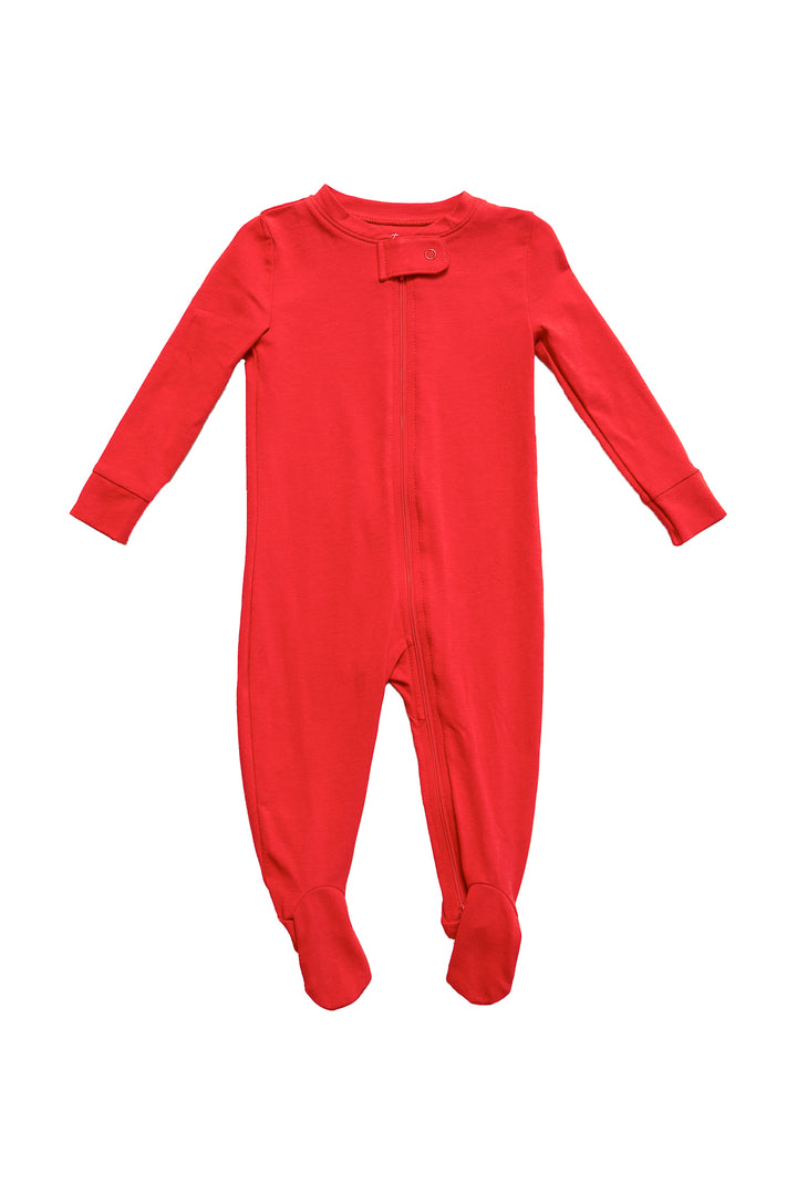 Baby So Soft Footie One Piece Pajama in Red - FINAL SALE