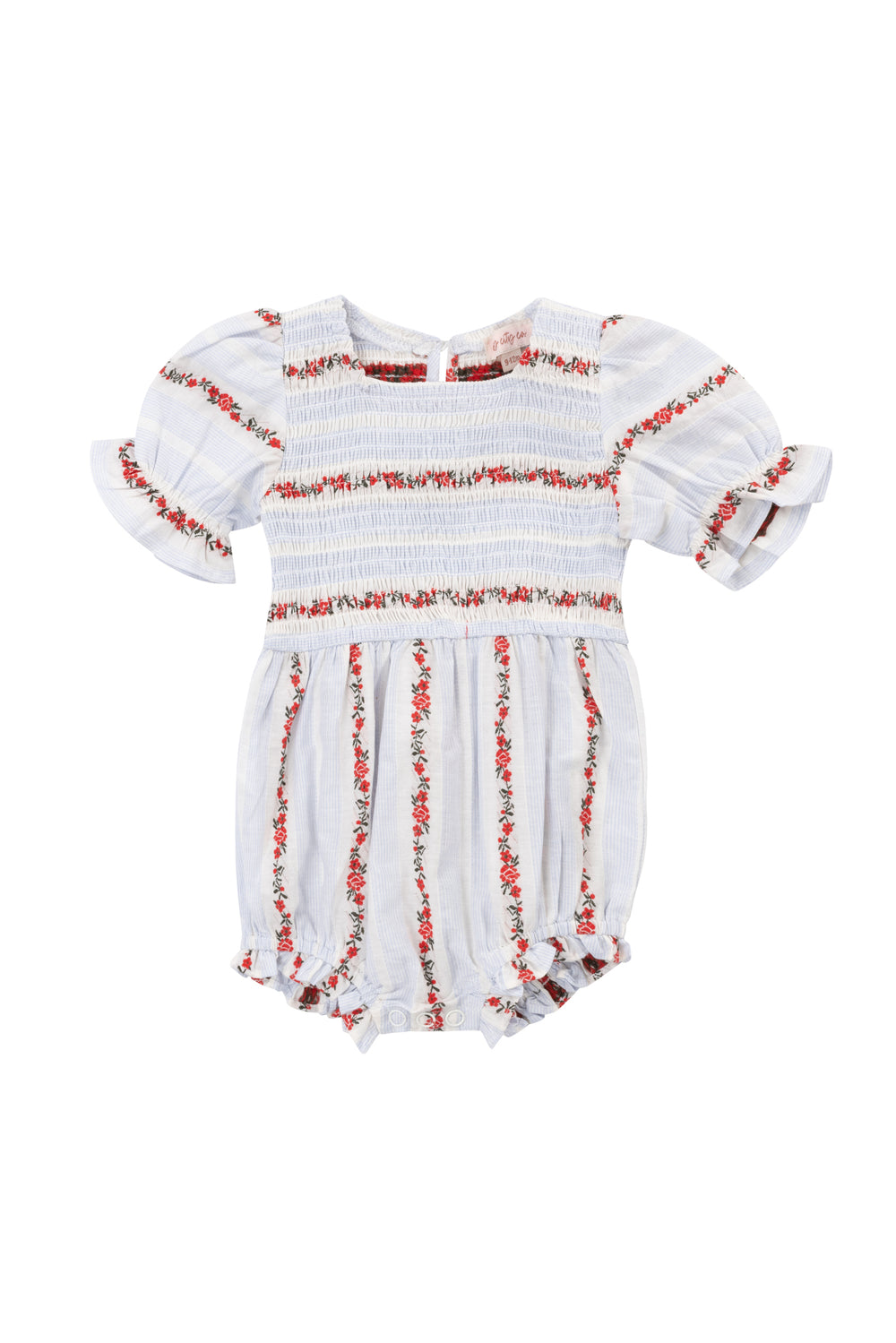 Baby Beatrice Romper in Floral Stripe