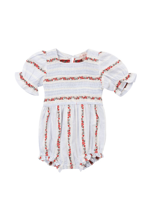 Baby Beatrice Romper in Floral Stripe