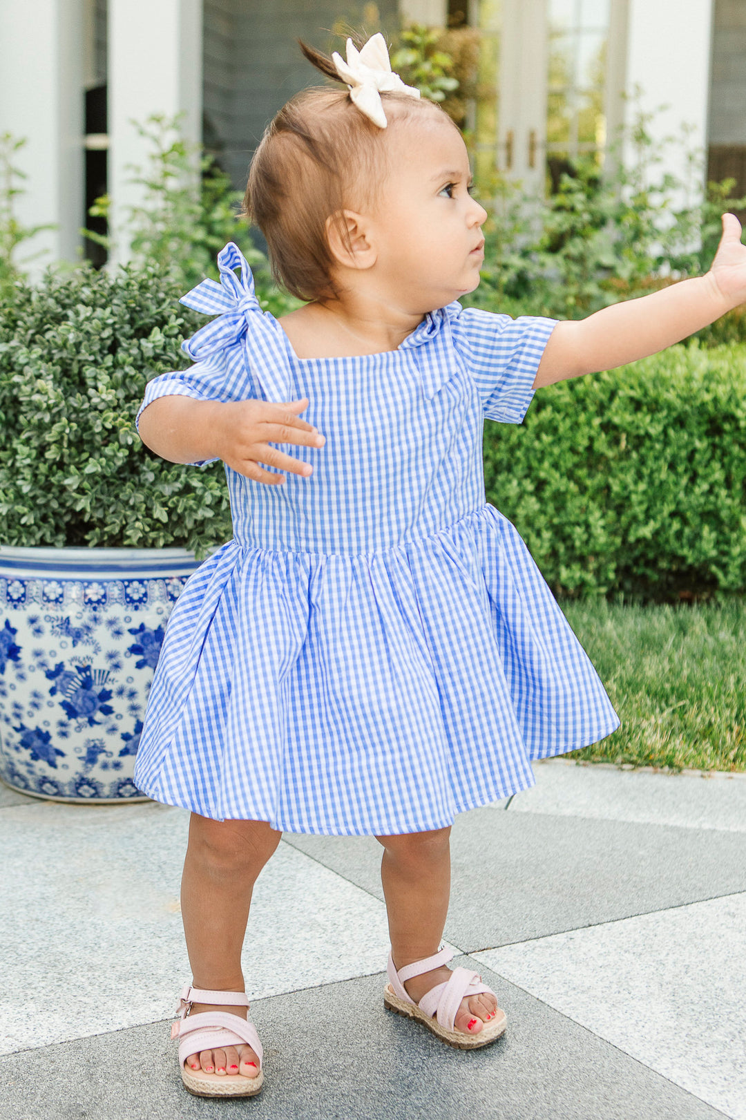 Baby Blakely Dress in Blue Gingham