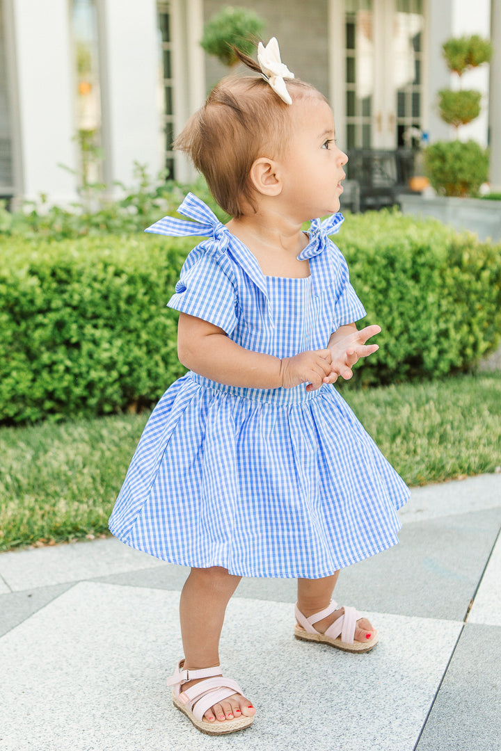 Baby Blakely Dress in Blue Gingham
