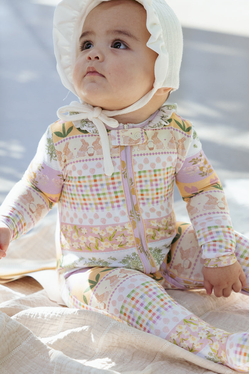 Baby So Soft Footie One Piece Pajama in Boxwood Blossoms Print