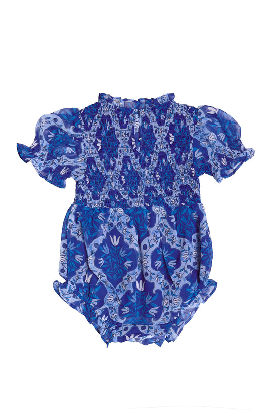 Baby Cordelia Romper in Trellis Foulard