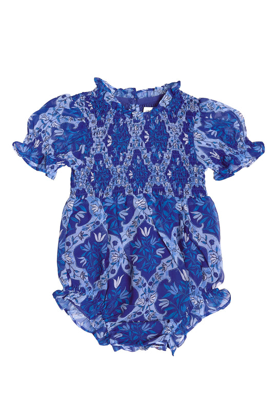 Baby Cordelia Romper in Trellis Foulard