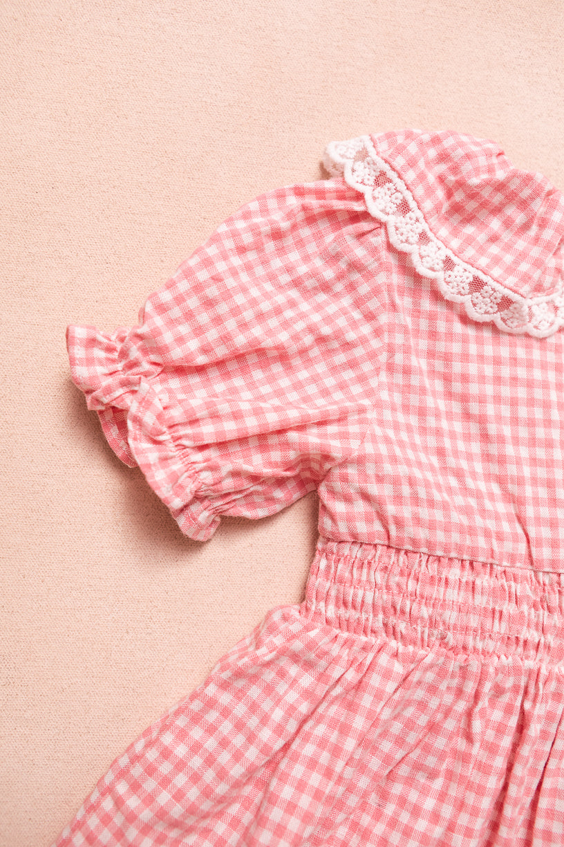 Baby Hannah Dress Set in Pink Gingham