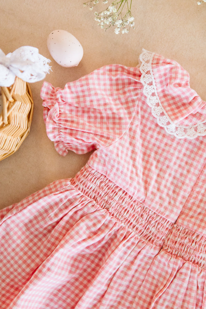 Baby Hannah Dress Set in Pink Gingham