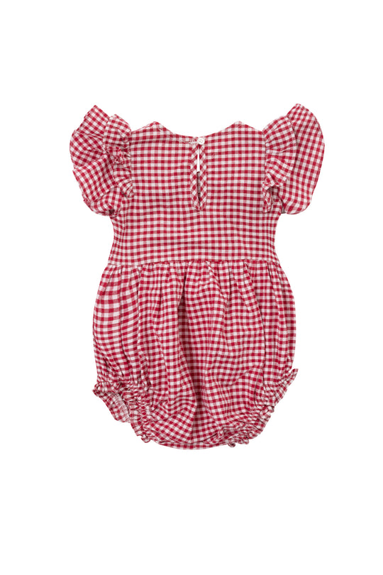 Baby Hattie Romper in Red Gingham - Main Image