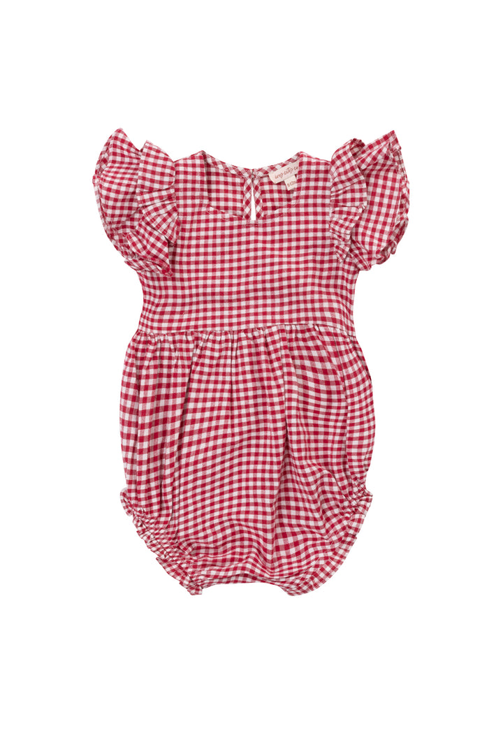 Baby Hattie Romper in Red Gingham