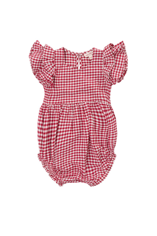 Baby Hattie Romper in Red Gingham