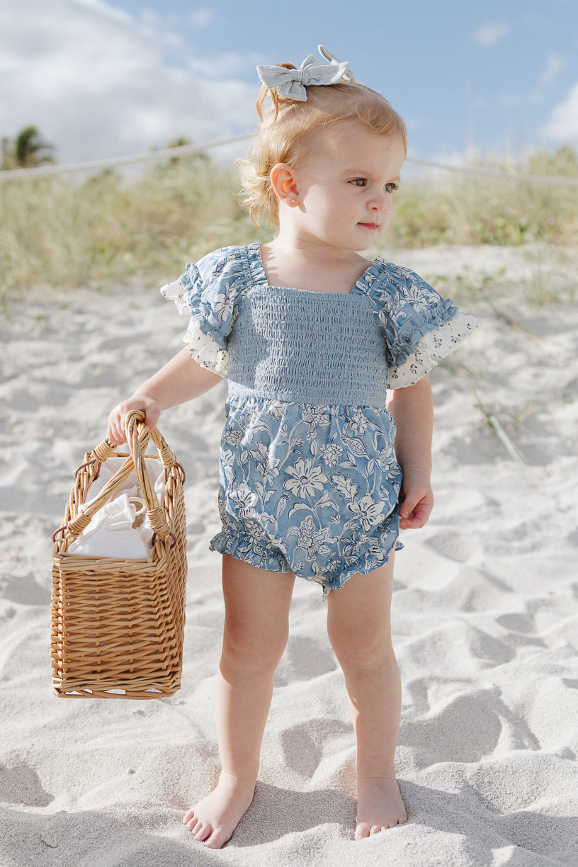 Baby Jessica Romper in Blue Floral