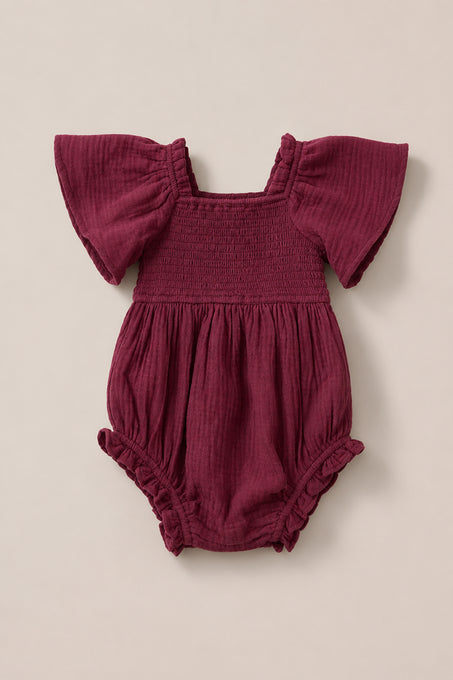 Baby Lennon Romper in Wildberry