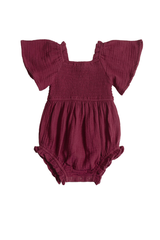 Baby Lennon Romper in Wildberry