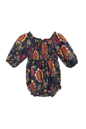 Baby Madeline Romper in Moody Sunflower