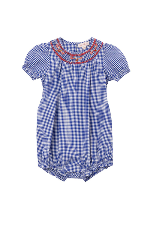 Baby Martha Romper in Blue Gingham