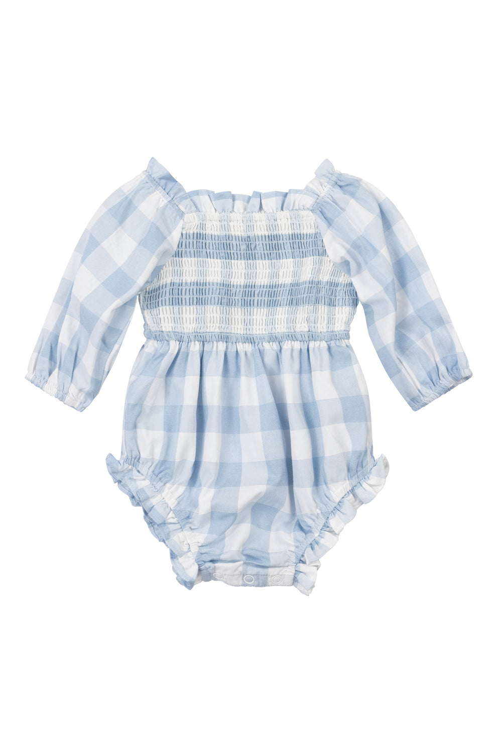 Baby Mia Gingham Romper in Blue