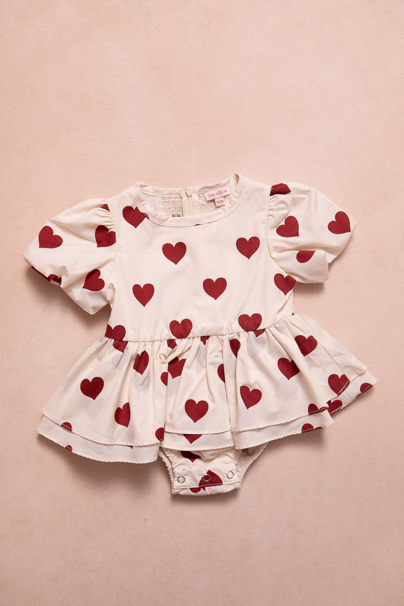 Baby Picnic Skirt Romper in Hearts