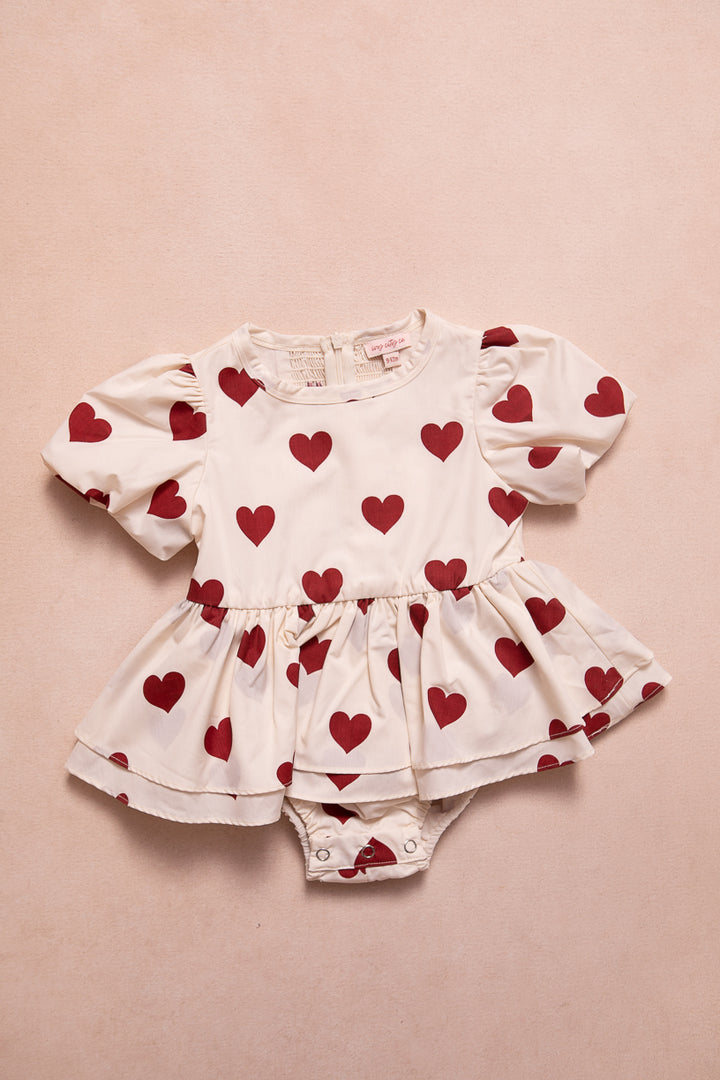 Baby Picnic Skirt Romper in Hearts - FINAL SALE