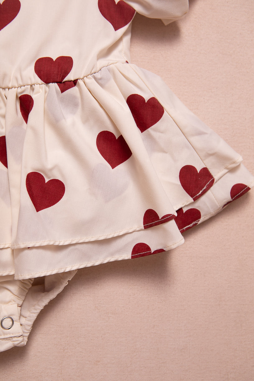 Baby Picnic Skirt Romper in Hearts - FINAL SALE