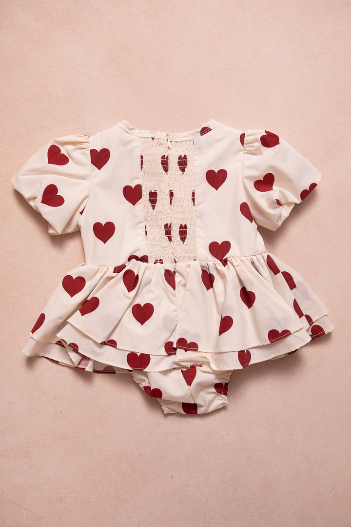 Baby Picnic Skirt Romper in Hearts