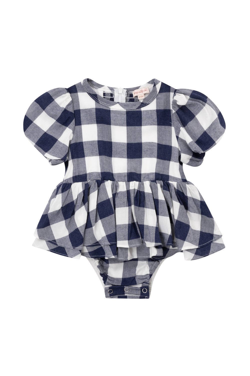 Baby Picnic Skirt Romper in Navy Gingham