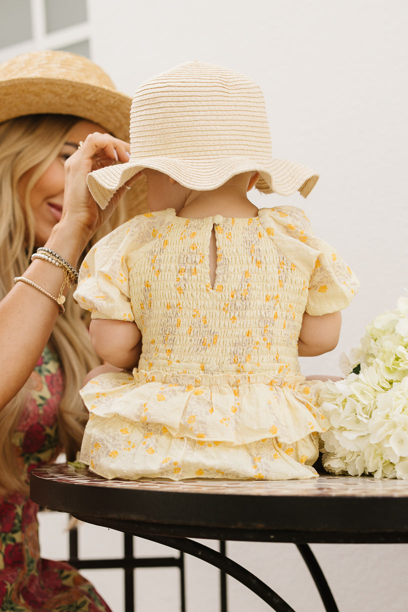 Baby Sunny Ruffle Romper in Yellow Floral