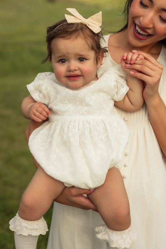 Baby Alaina Romper in Ivory-2