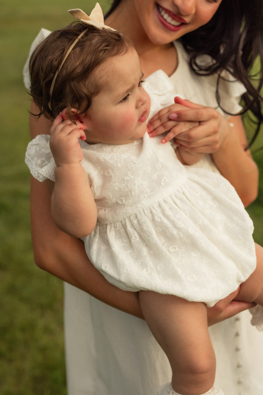 Baby Alaina Romper in Ivory-3