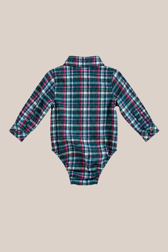 Baby Boys John Romper in Season's Greetings Plaid