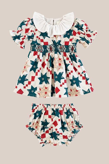 Baby Hannah Dress Set in Louisa May Quilt