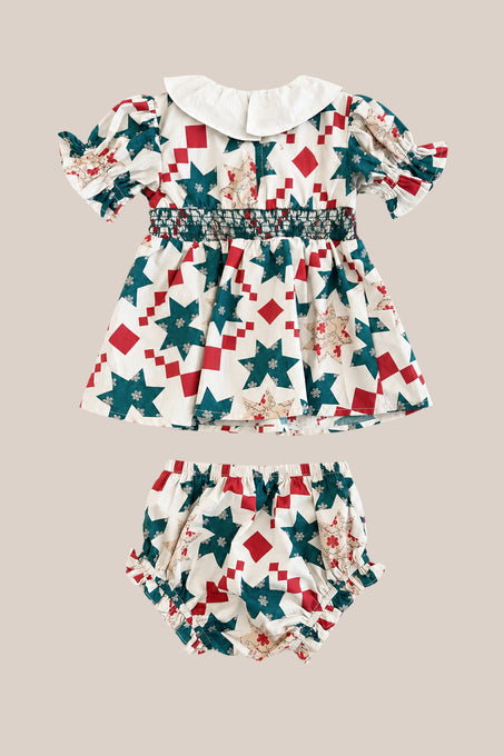 Baby Hannah Dress Set in Louisa May Quilt