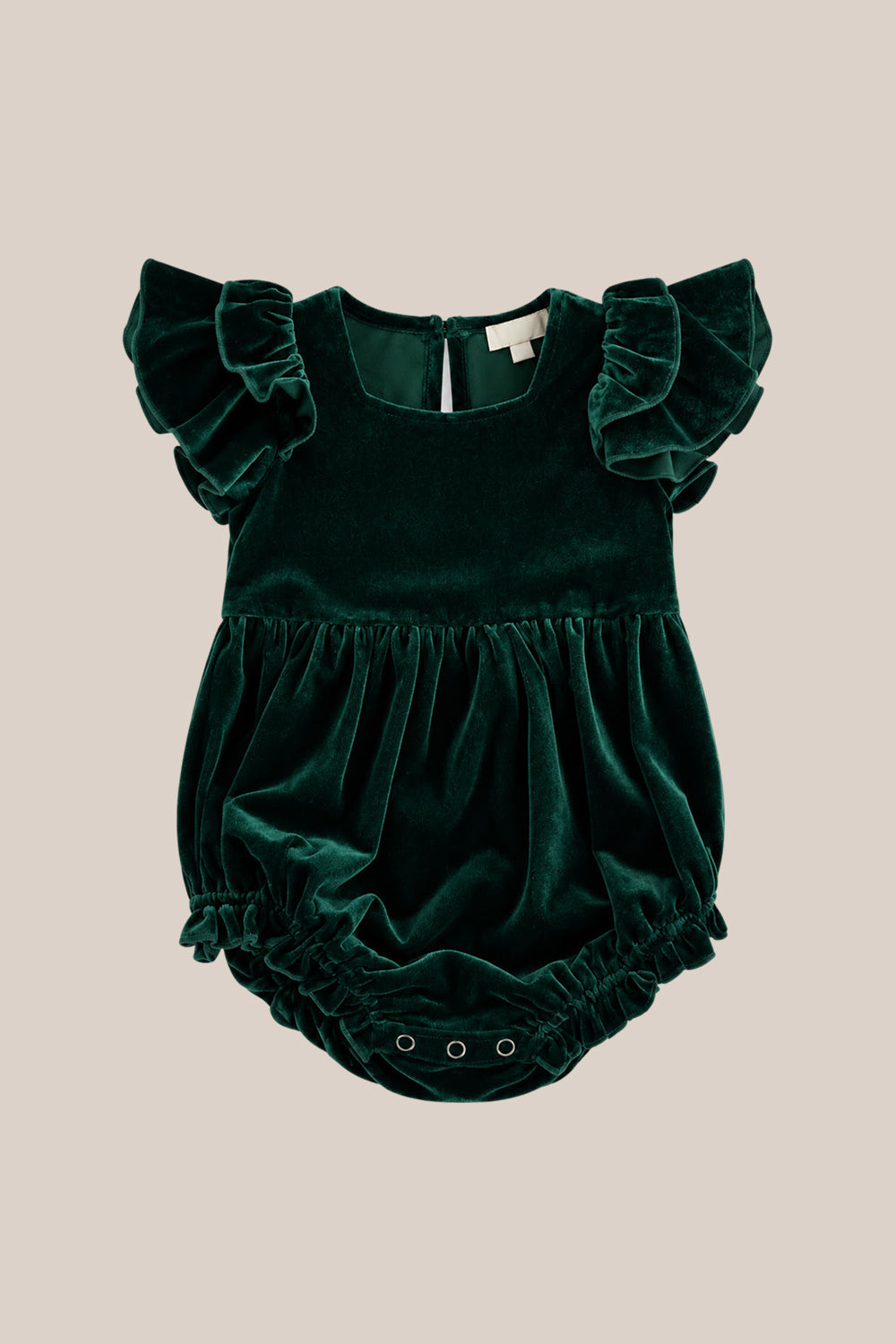 Baby Hattie Romper in Emerald Velvet
