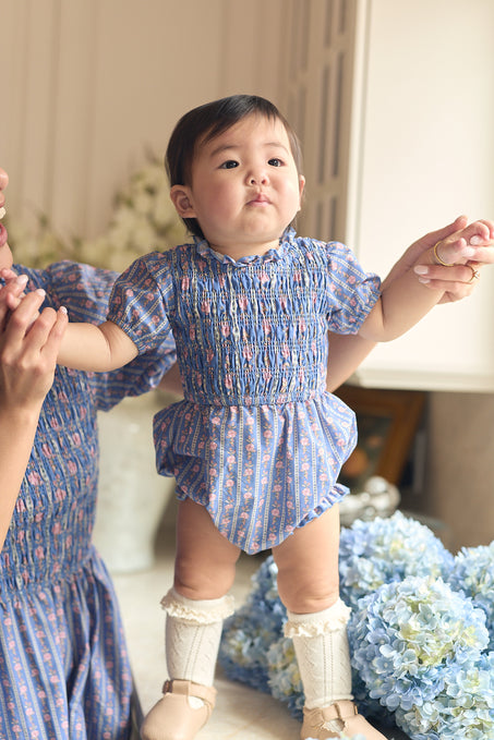 Baby Mariah Romper in Linear Print