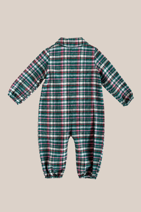 Baby Noah Romper in Season's Greetings Plaid