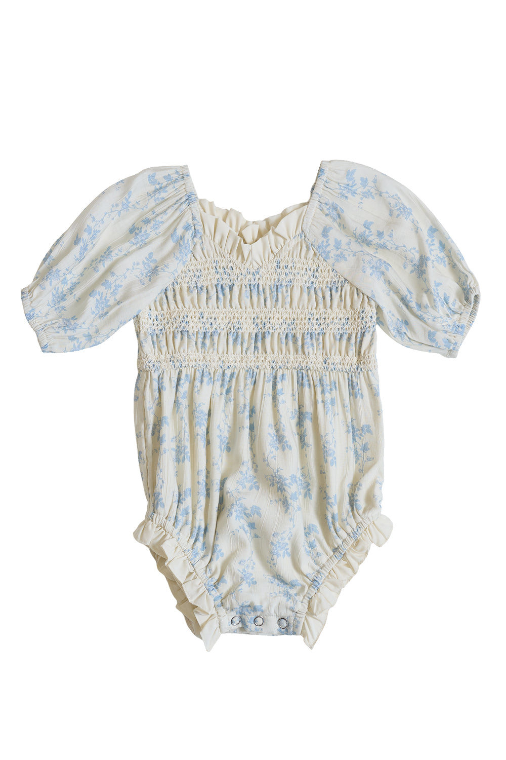 Baby Roselyn Romper in Ivory Porcelain Fleur-8