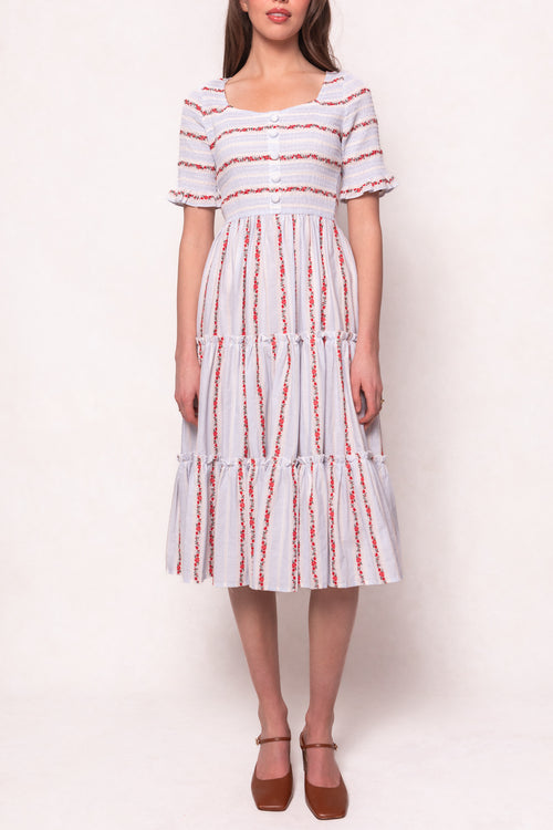 Beatrice Dress in Floral Stripe